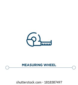icono del vector de contorno de rueda de medición. ilustración de elemento simple. icono de contorno de rueda de medición a partir del concepto de construcción editable. se puede usar para web y móvil
