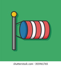 Measuring wind speed flag vector icon