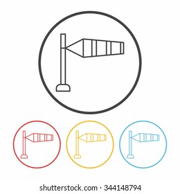 Measuring wind speed line icon