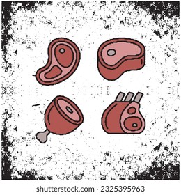 
meat with all kinds of vector suitable for halloween theme