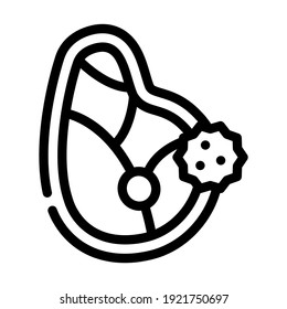 meat allergy line icon vector. meat allergy sign. isolated contour symbol black illustration