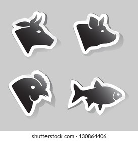 meat animals icons