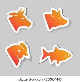 meat animals icons