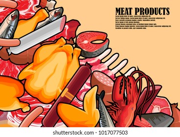 Meat assorted for the poster