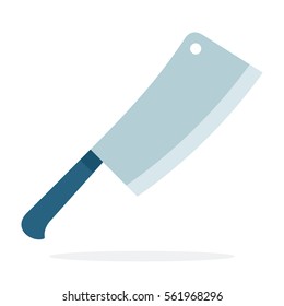 Meat ax vector flat material design object. Isolated illustration on white background.