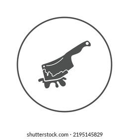 Meat axe cutting chapati icon | Circle version icon |