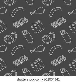 meat background seamless vector pattern