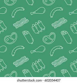 meat background seamless vector pattern