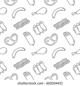 meat background seamless vector pattern