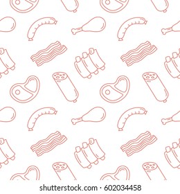 meat background seamless vector pattern