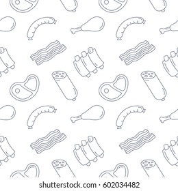 Meat Background Seamless Vector Pattern