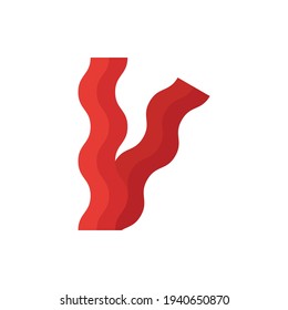 Meat, Bacon Flat Icon Logo Illustration Vector Isolated. Fast Food and Restaurant Icon-Set. Suitable for Web Design, Logo, App, and Upscale Your Business.