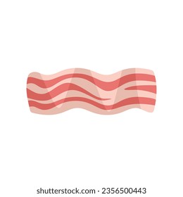 Meat bacon icon flat vector. Slice smoked. Cooked food isolated