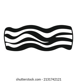 Meat bacon icon simple vector. Slice smoked. Cooked food