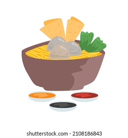 Meat ball or bakso sapi on white background