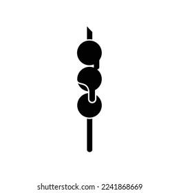 meat ball black color food icon