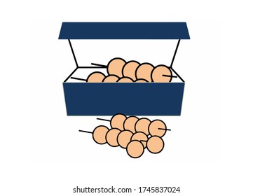 Balón de carne en la caja,Foto vectorial