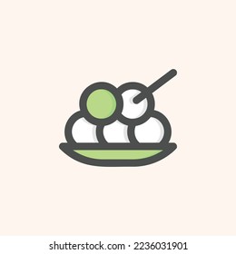  meat ball icon, isolated fast food colored outline icon in light blue background, perfect for website, blog, logo, graphic design, social media, UI, mobile app