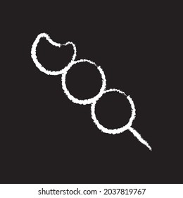 Meat ball line Icon design, white chalk. Draw a picture on the blackboard.