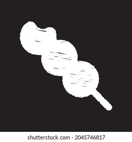 Meat ball line Icon design, white chalk. Draw a picture on the blackboard.