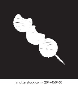 Línea de pelota de carne Diseño de iconos, tiza blanca. Dibuja una imagen en la pizarra.