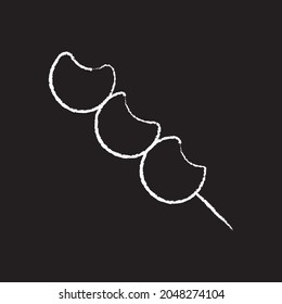 Meat ball line Icon design, white chalk. Draw a picture on the blackboard.