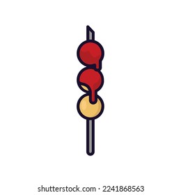 meat ball linear color food icon