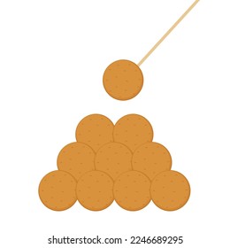 Vector de bola de carne. Balón de carne con fondo blanco.
