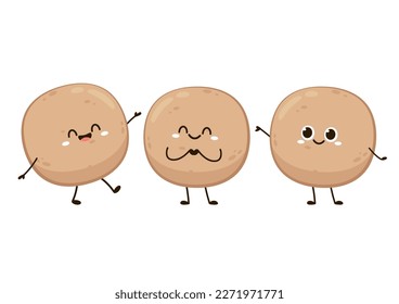 Meat ball vector. Meat ball on white background. Meat ball mascot.