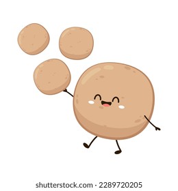Meat ball vector. Meat ball on white background. Meat ball mascot.