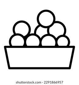 Meat balls dish icon outline vector. Baked food. Bowl cooked