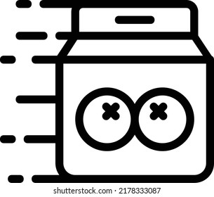 Meat balls food delivery icon with box packaging or take away.