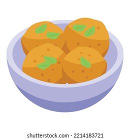 Meat balls icon isometric vector. German cuisine. Dish food