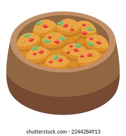 Meat balls icon isometric vector. Brazilian food. Dish meal