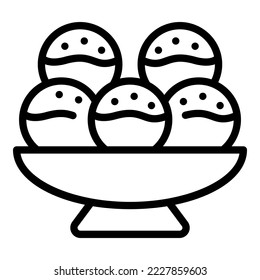 Meat balls icon outline vector. Menu cuisine. Restaurant rice