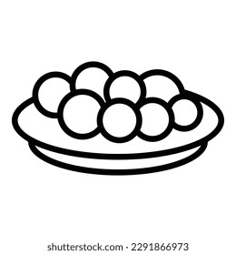 Meat balls icon outline vector. Baked dish. Food cooked