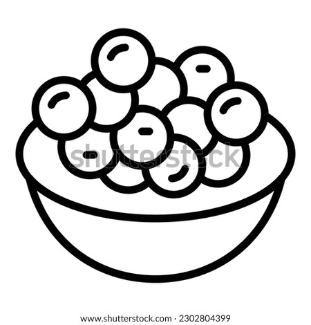 Meat balls icon outline vector. Dish plate. Haiti jerk