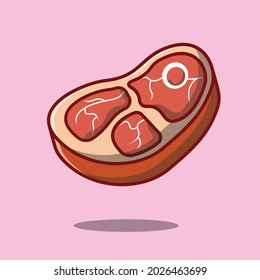 Meat Beef Food Flat Icon Vector 
 Design