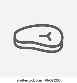 Meat beef icon line symbol. Isolated vector illustration of steak sign concept for your web site mobile app logo UI design.