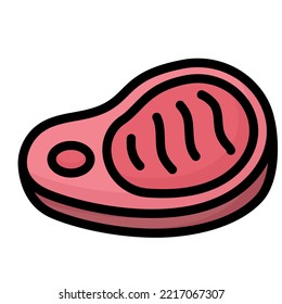 Meat and beef icon outline color