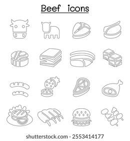 Meat , Beef icon set
