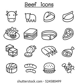 Meat , Beef icon set