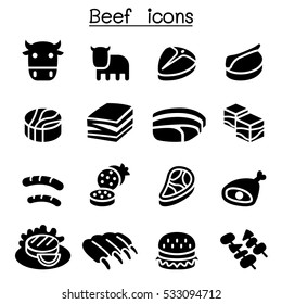 Meat , Beef icon set