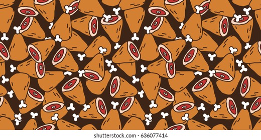 Meat beef lamb of steaks Seamless Pattern Wallpaper Background