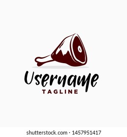 meat beef restaurant logo design template . meat logo design . beef logo template . food logo . bone icon design . chicken
