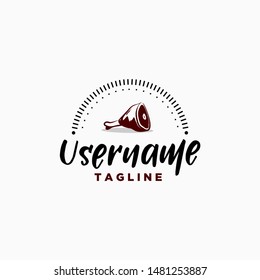 meat beef restaurant logo design template . meat logo design . beef logo template . food logo . bone icon design . chicken