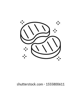 Meat beef steak piece icon. Simple line, outline vector of grocery icons for ui and ux, website or mobile application