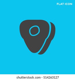Meat black vector icon on blue background 