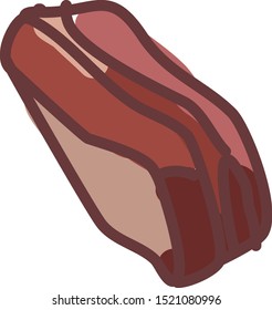 Meat bone, illustration, vector on white background.
