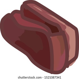 Meat bone, illustration, vector on white background.